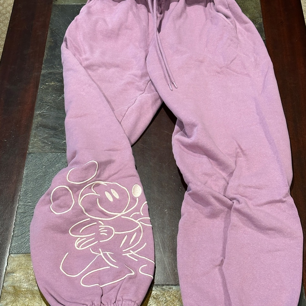 Purple Disney Joggers with Mickey Design